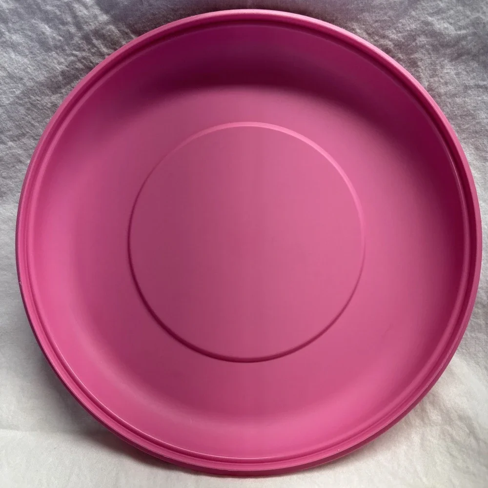 Tupperware 1709 Pink Round Replacement Lid Only‎ Fits Divided Serving Tray 1708